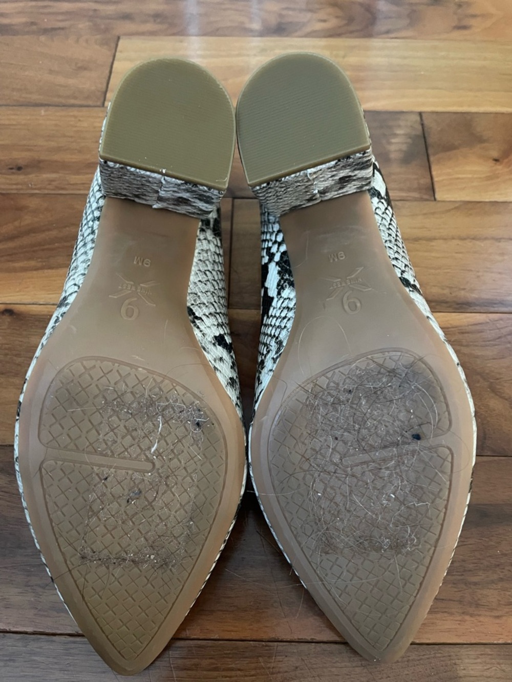 Nine West Snake-Print Pointed Block Heel Pumps - Picture 6 of 7